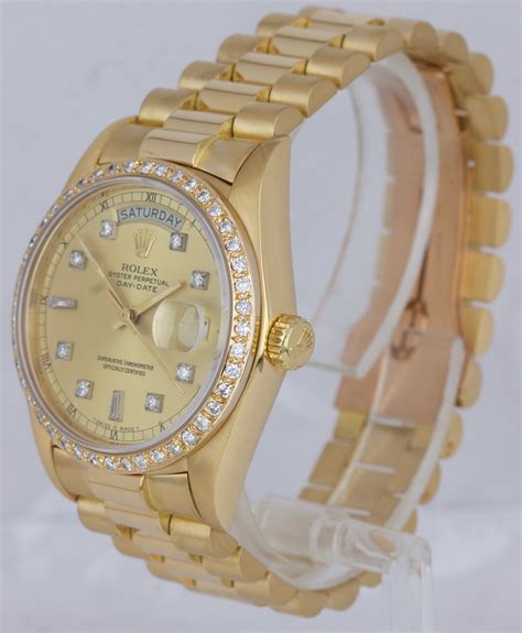 preowned rolex presidential diamond bezel|18k presidential rolex diamond bezel.